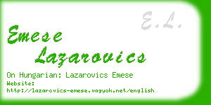 emese lazarovics business card